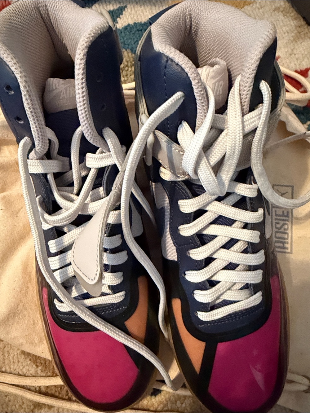Nike Women’s Sneakers Navy White Pink Orange Accents